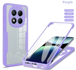 Premium 360° Transparent Shockproof Phone Cover with Full Screen Protection - Xiaomi Mi 17 Pro (Purple)