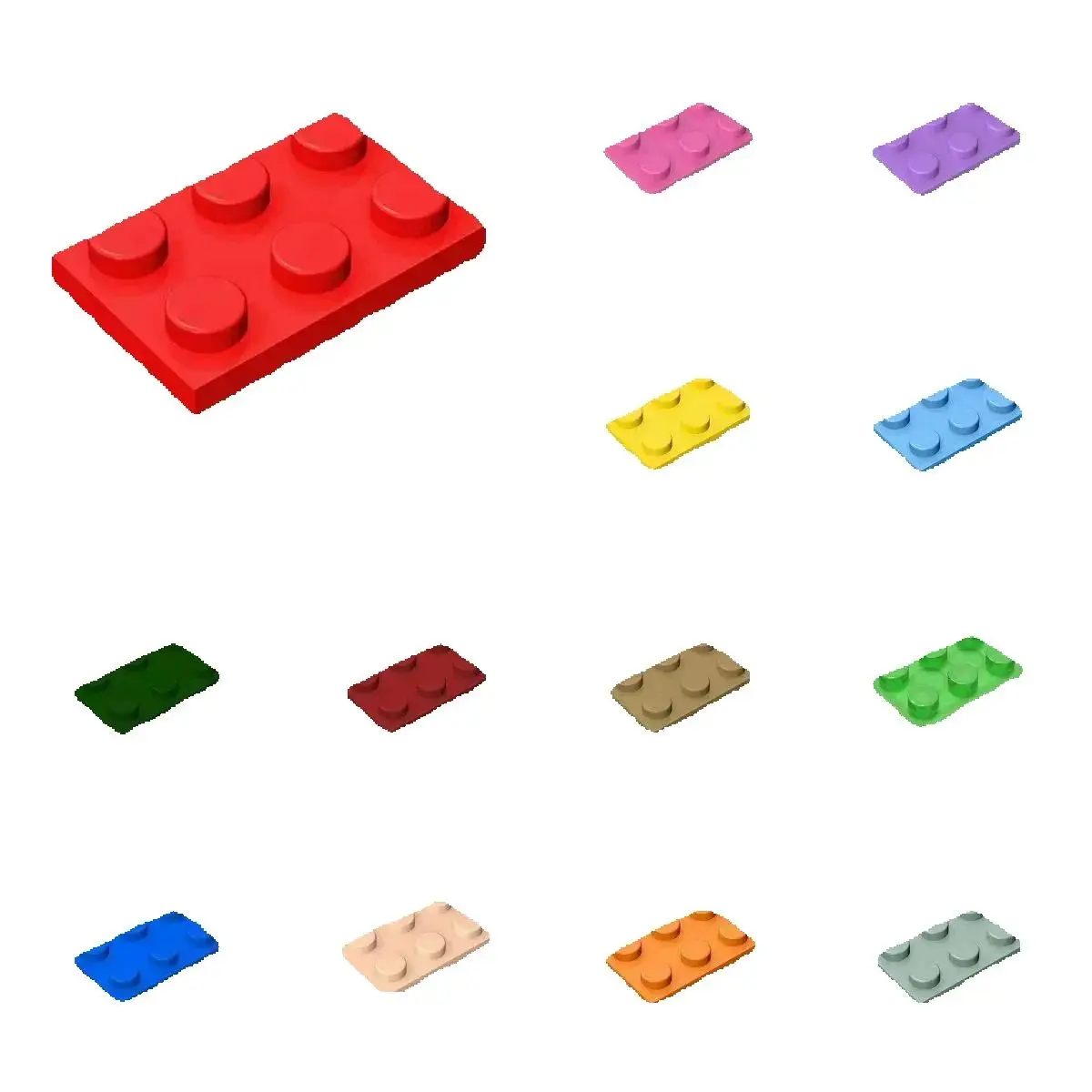 50 Stück 3021 Platten 2x3 Punkt-Bausteine Spielzeug für technische Bauwerke, Bausteine für Kinder, kompatibel, pädagogisch, kreativ, DIY MOC