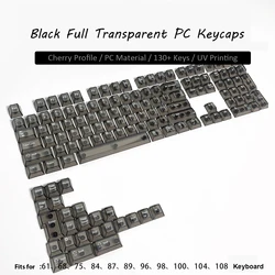Purple RGB Backlit Crystal Keycaps - Cherry Profile with UV Printing (Black - Top lit - 130)