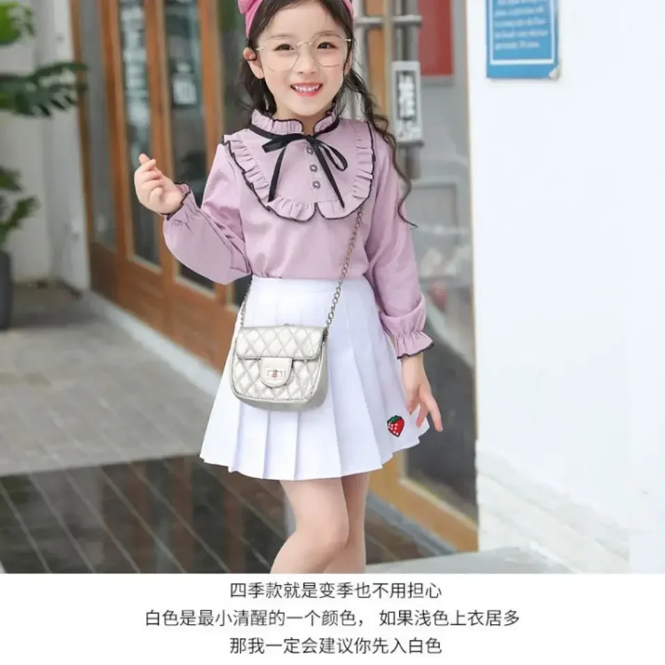 Girl Pleated Skirts School Children Clothing 2 4 6 8 10 12 13 14 Years Baby Girl Skirt with Shorts Pink Student Kids Tutu Skirt
