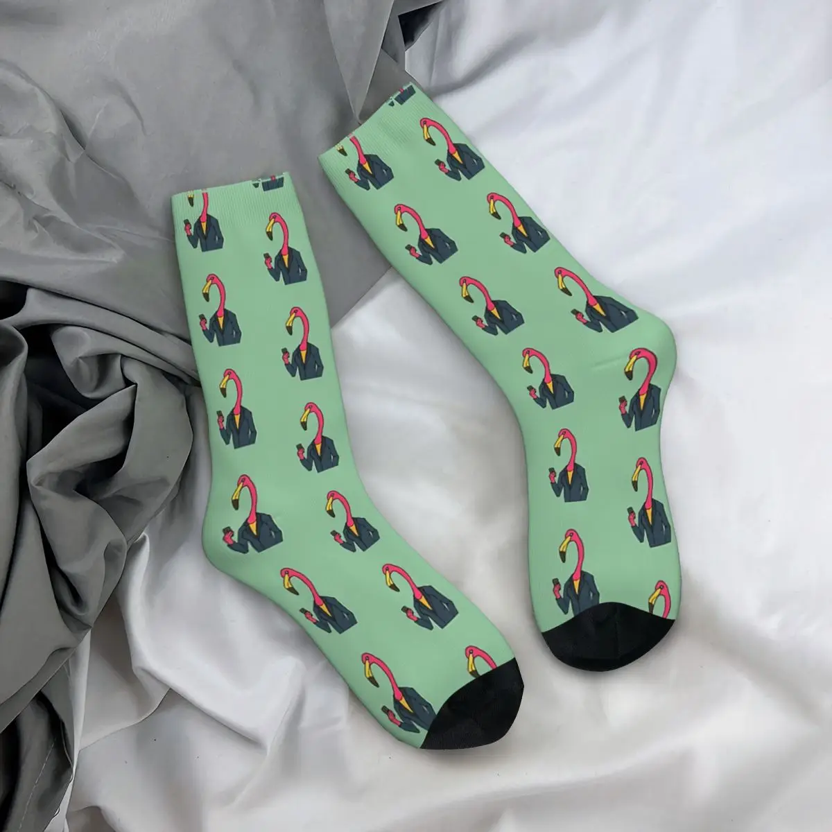 Office Flamingo sockings Long Socks Harajuku Comfortable Breathable Happy Gift sockings For Unisex