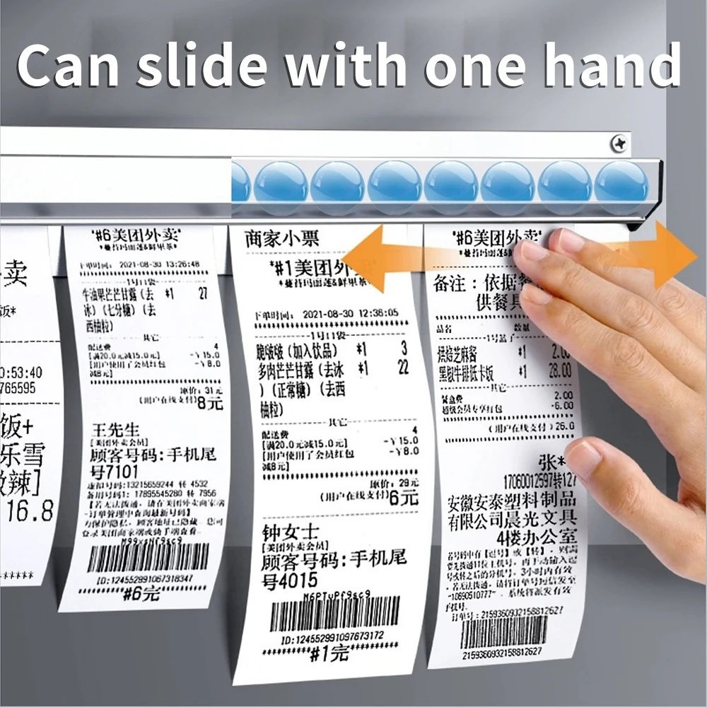 25-50cm Alloy Kitchen Desk Organizer Ticket Paper Tab Clip Order Bill Receipt Hanging Rack Bar Invoice Document Holder Tools Storage