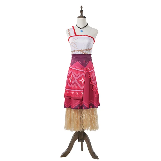 女性モアナコスプレベストスカート女性のための大人の衣装ネックレス  