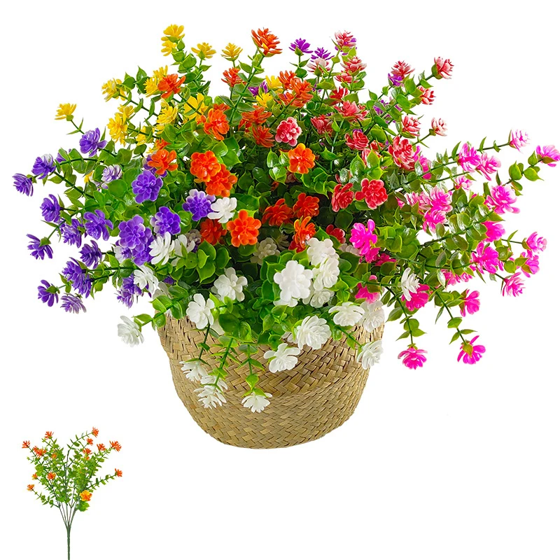 20er-Bundle künstliche Blumen für den Außenbereich, UV-beständig, grüne Sträucher, Pflanzen, künstliche Blumen für Küche, Büro, Hochzeit, Gartendekoration