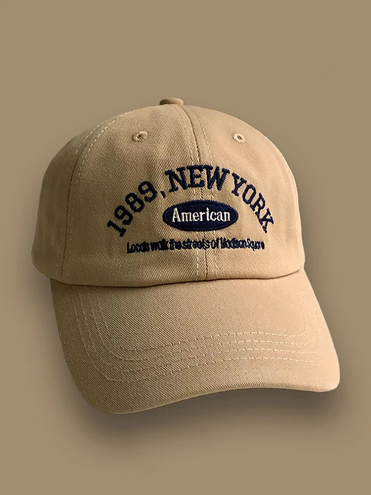 1989 American Retro Men's And Women's Baseball Caps Street Lettered Embroidery Retro Flat Caps Solid Black And White Hip Hop baseball caps,baseball cap
