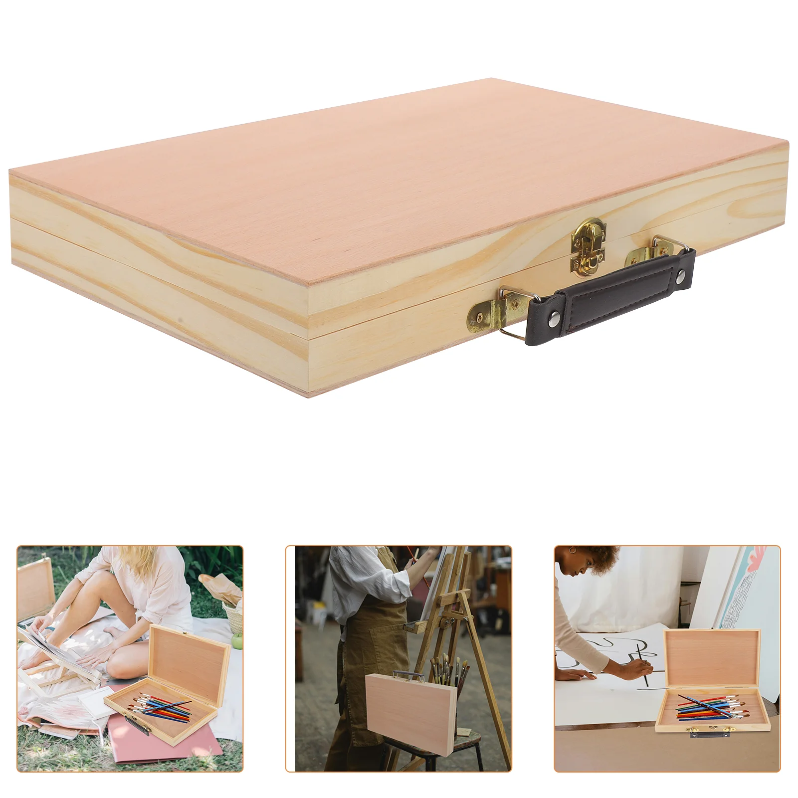 

Painting Box Supply Storage Drawing Accessory Ordinary Wooden Family Case Pigment Empty Container Smooth Touch