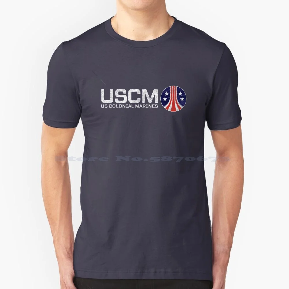 Uscm Coloniali Marines T Shirt 100% Cotone Tee Uscm Aliens Movie Scifi Redidadi Coloniali Marines Space