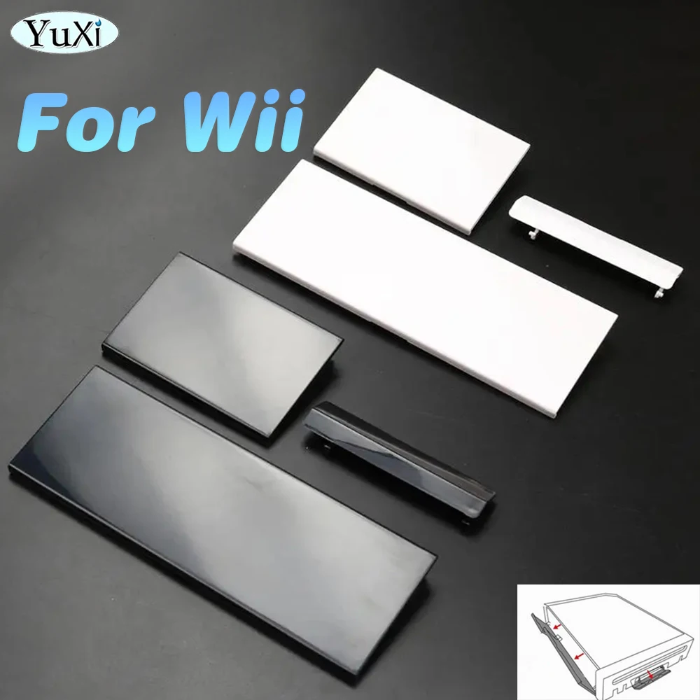 1Set For Wii Memory Card Door Slot Cover 3 in 1 Protective Shell Lid Game Console For Nintend WII Black White Replacement Part