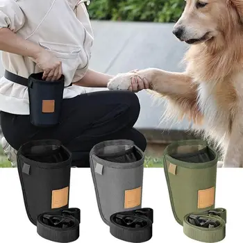 Portable Dog Treat Bag Puppy Training Treat Snack Bag Large Capacity Dog Training Snack Reward Waist Bag Pet Feed Pocket 6
