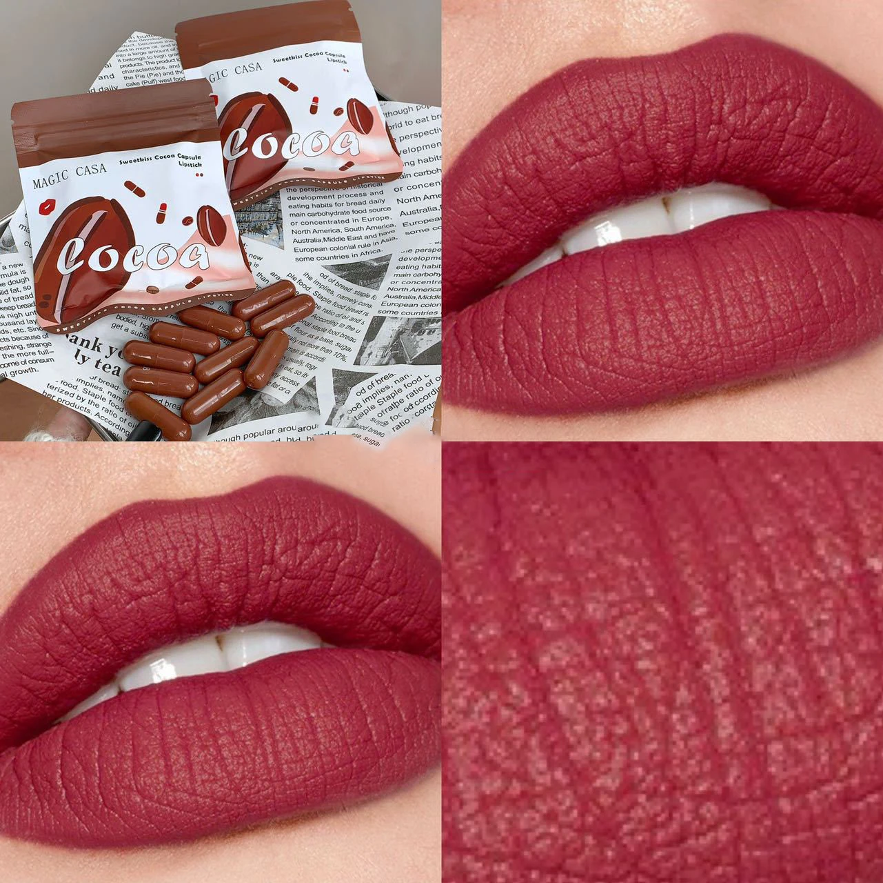 Coco Capsule Lipstick Set Matte Waterproof Lip Glaze 10 Colours_voghion.com