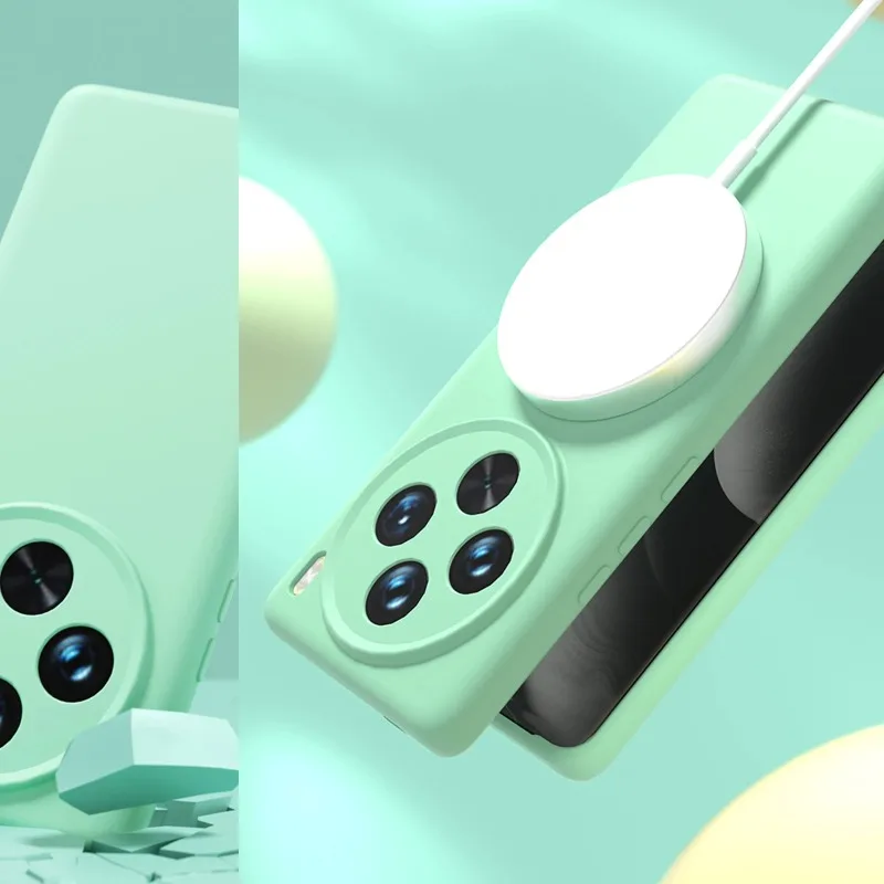 Magsafe Liquid Silicone Case with Matte Finish and Camera Protection - Soft Bumper, Wireless Charging Compatibility