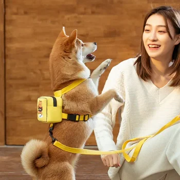 하네스 칼라가 달린 방수 애완 동물 배낭, 강아지 가방, 야외 여행 개 간식 배낭, 프렌치 불독 개 액세서리
