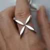 Bague Girlbible en argent sterling 925 pour femme, couple, minimaliste, faite à la main, rétro, avec pierre noire, bijoux de fête, cadeau, anti-allergie