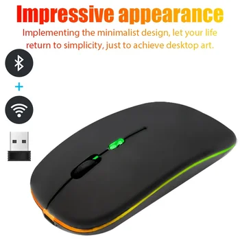 무선 블루투스 사일런트 마우스, PC 게이머 4000 DPI, 맥북 태블릿 컴퓨터 노트북 PC 마우스, 슬림 저소음 2.4G 무선 마우스