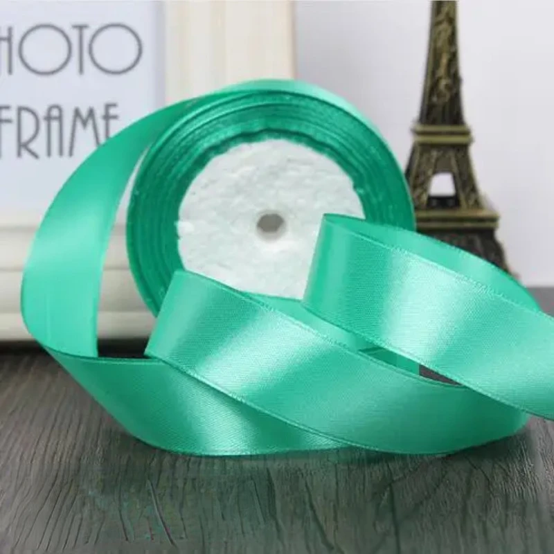 25Yards Dark Green Crafts Satin Ribbon Christmas Gift Bow DIY Natural Ribbon  Handwork Sewing Clothing Party
