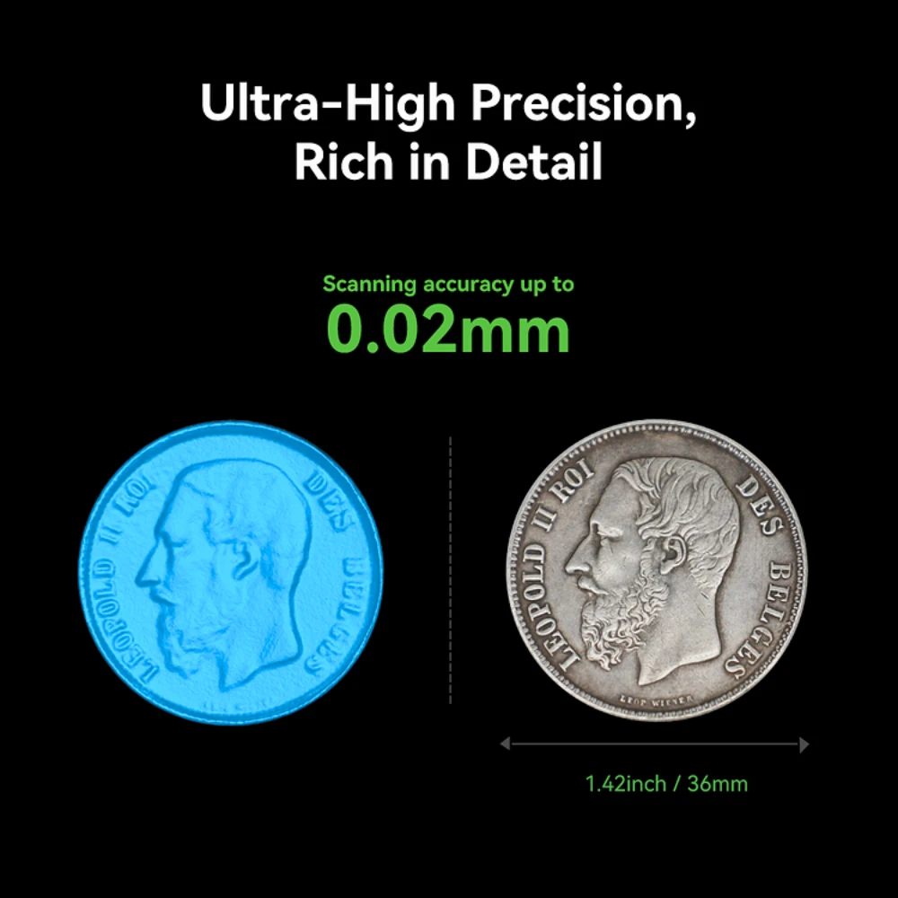 Creality 공식 3D 스캐너, CR-Scan 수달 업그레이드 처리, 0.02mm 정확도, 흔들림 방지 스캐닝, 4 렌즈 스테레오 비전