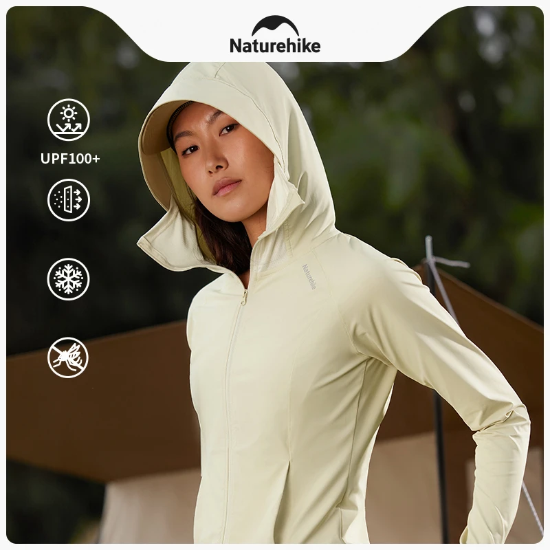 Naturehike Long Sleeve Hoody UPF100+ Coat Summer Women Sun UV Protection Quick Dry Clothing Hooded Jacket Thin Beach Sweatshirt