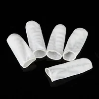 100 Pcs Thimbles Nail Art Latex Rubber Gloves Protective Protector Cover Fingertip White Small Tools 2