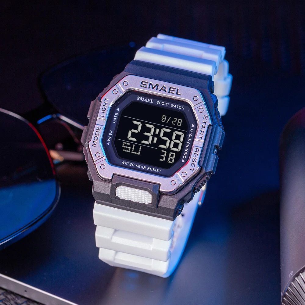 SMAEL 8059 Leisure Sports Student Couple Watch Men's Cool 50m Waterproof Night Light Outdoor Electronic Watch 4