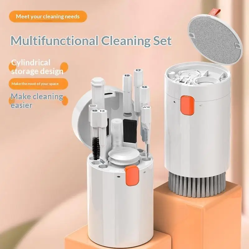 Kit di Pulizia Multifunzionale 20-in-1 in Materiale Ecologico, Set per la Pulizia di Telefoni, Tastiere e Monitor