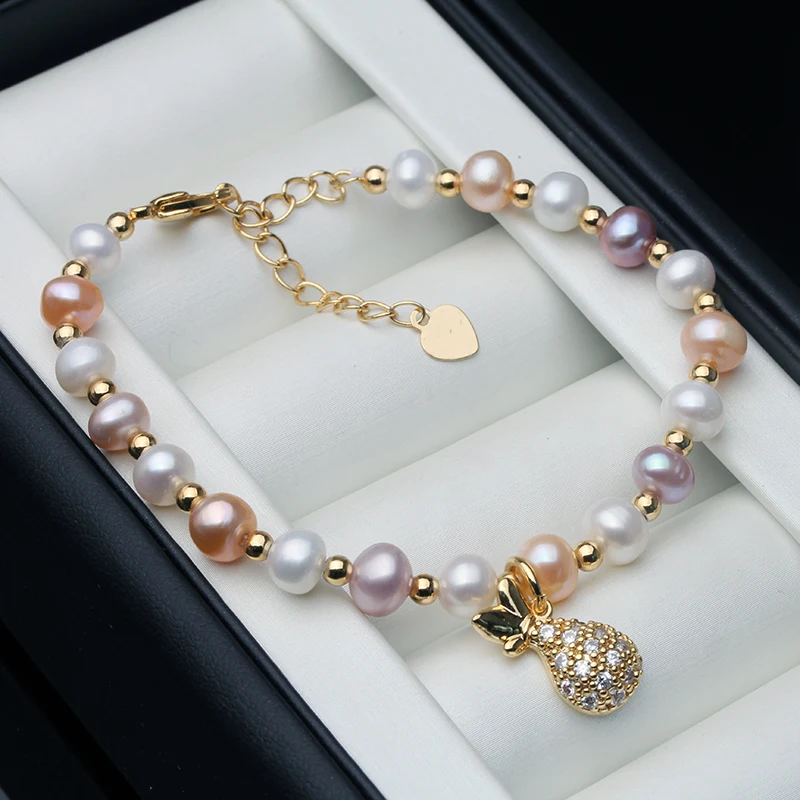 

100% Real Freshwater Pearl Bracelet For Women Natural Pearl Bracelet Jewelry Girl Daughter Birthday Gift