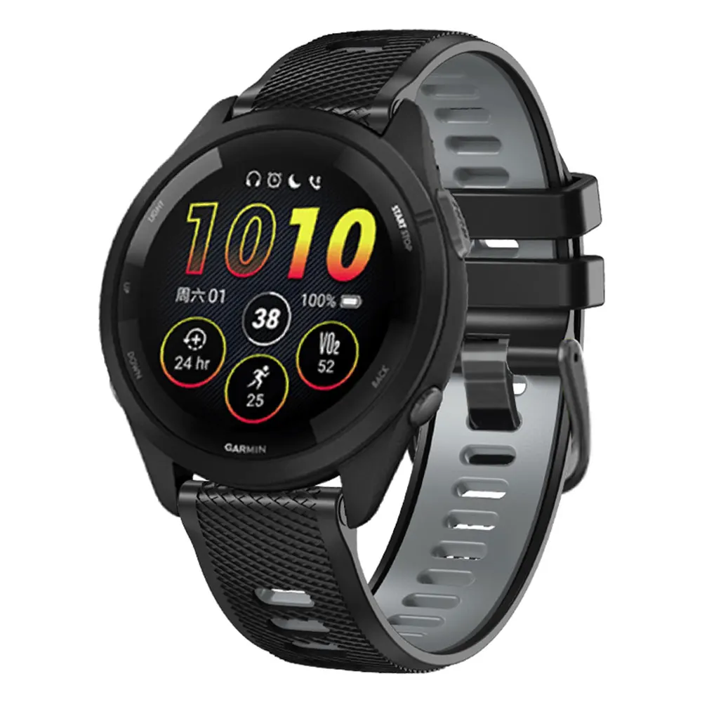 Garmin Forerunner 265 용 22mm 실리콘 Smartwatch 스트랩 Forerunner 255 Music Vivoactive 4 Venu 2 팔찌 용 교체 벨트