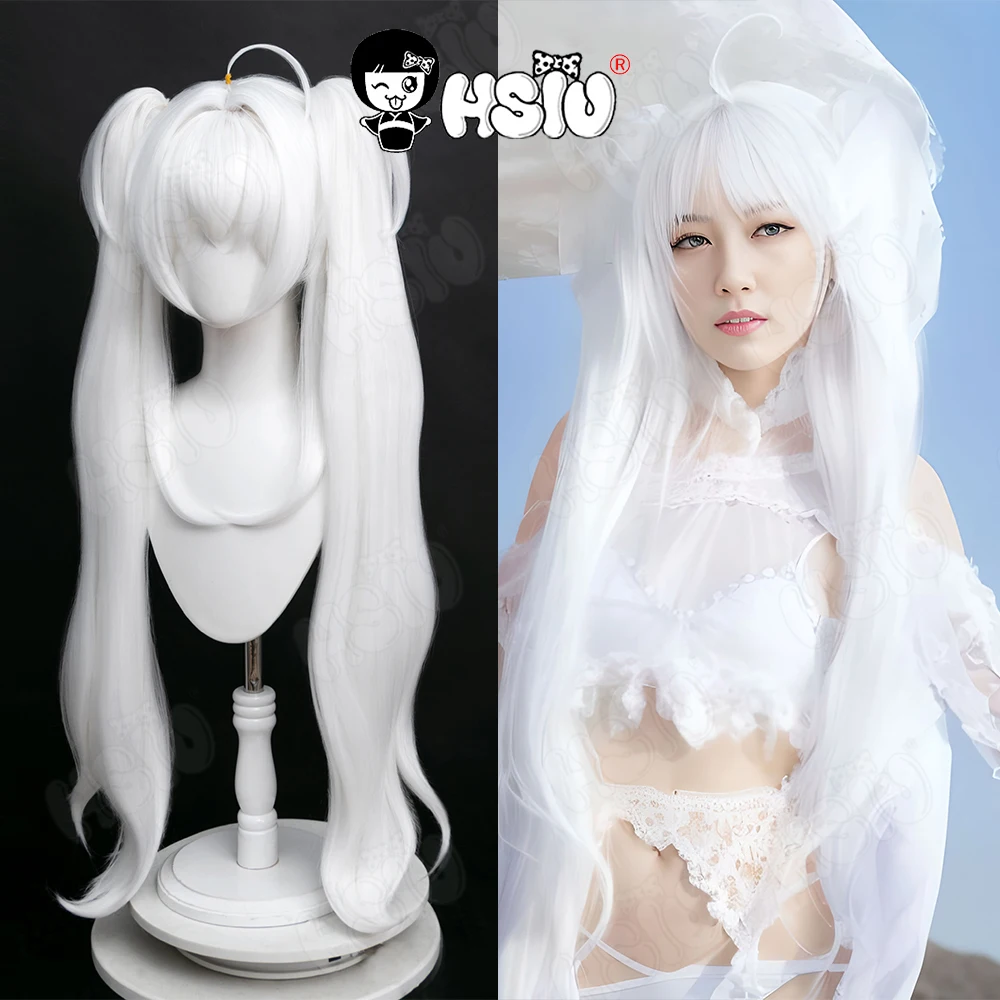 

lady avalon cosplay Wig Game Fate/Grand Order Cosplay HSIU White double ponytail long hair Synthetic Wig lady avalon fgo cosplay