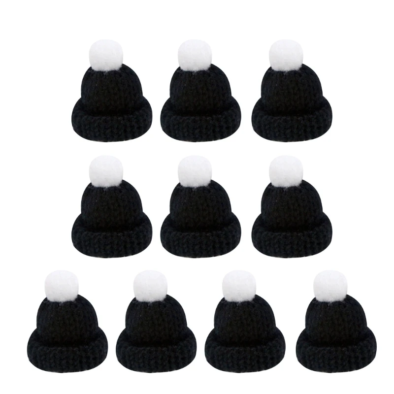 Assortment of 10 Mini Knitted Hats Clothing Accessories and Christmas