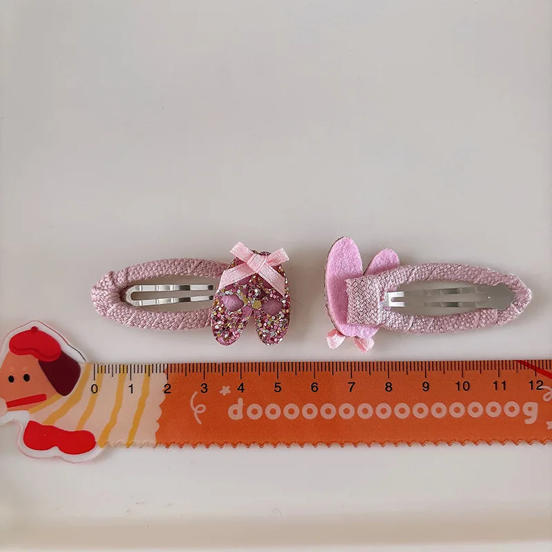 2pcs/set Ballet Shoes Rainbow Children Hairpins for Baby Girls Pink Bangs Side Clips Kids Barrettes Headwear Hair Accessories