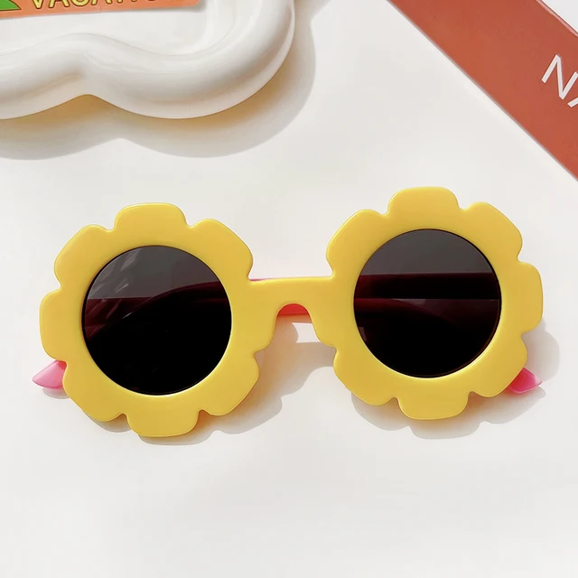 New Kids Sunglasses Children Round Flower Sunglasses Girls Boys Baby Sport Shades Glasses UV400 Outdoor Sun Protection Eyewear c2597-2