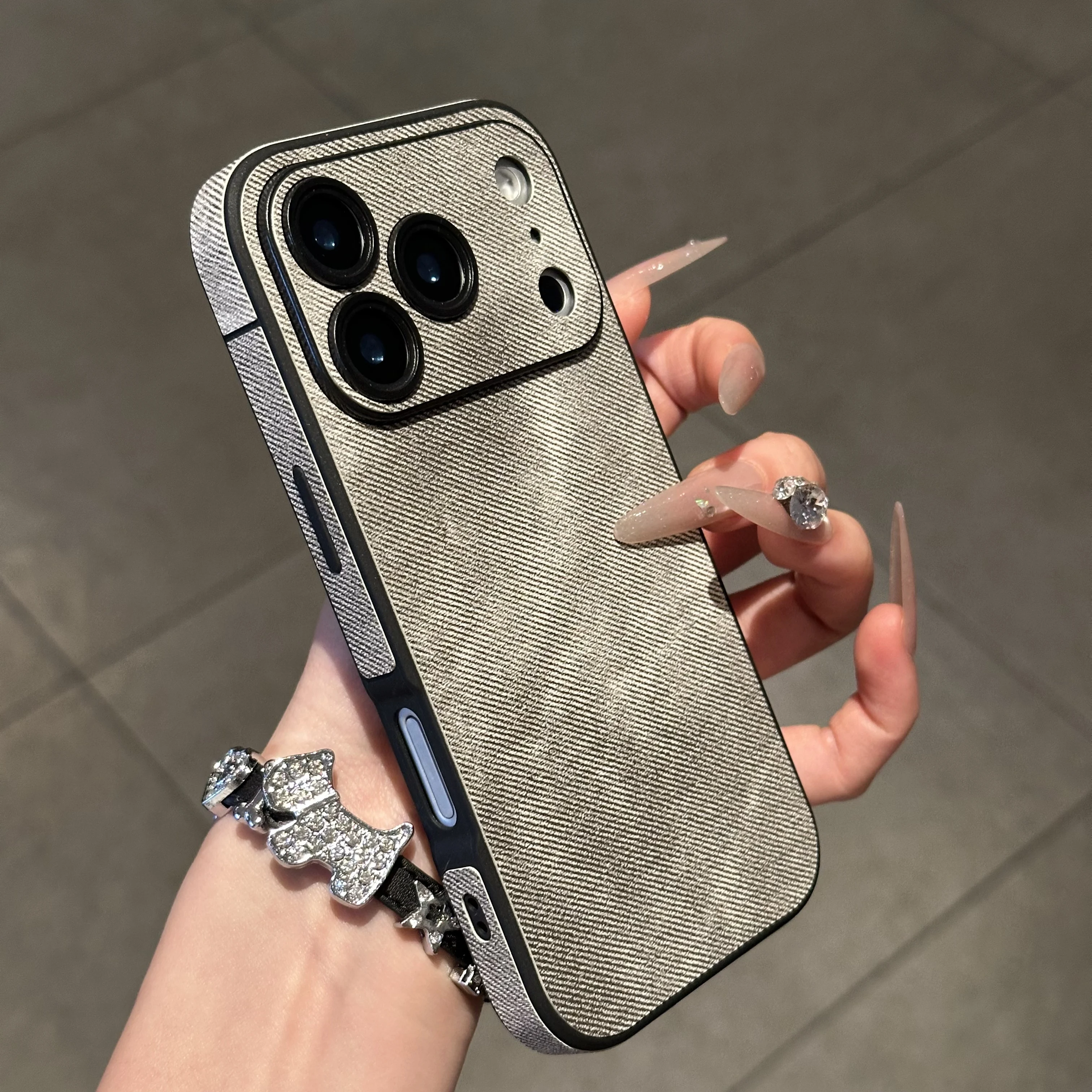 Luxury Solid Leather Shockproof Phone Case with Soft Silicone Bumper and Matte Finish