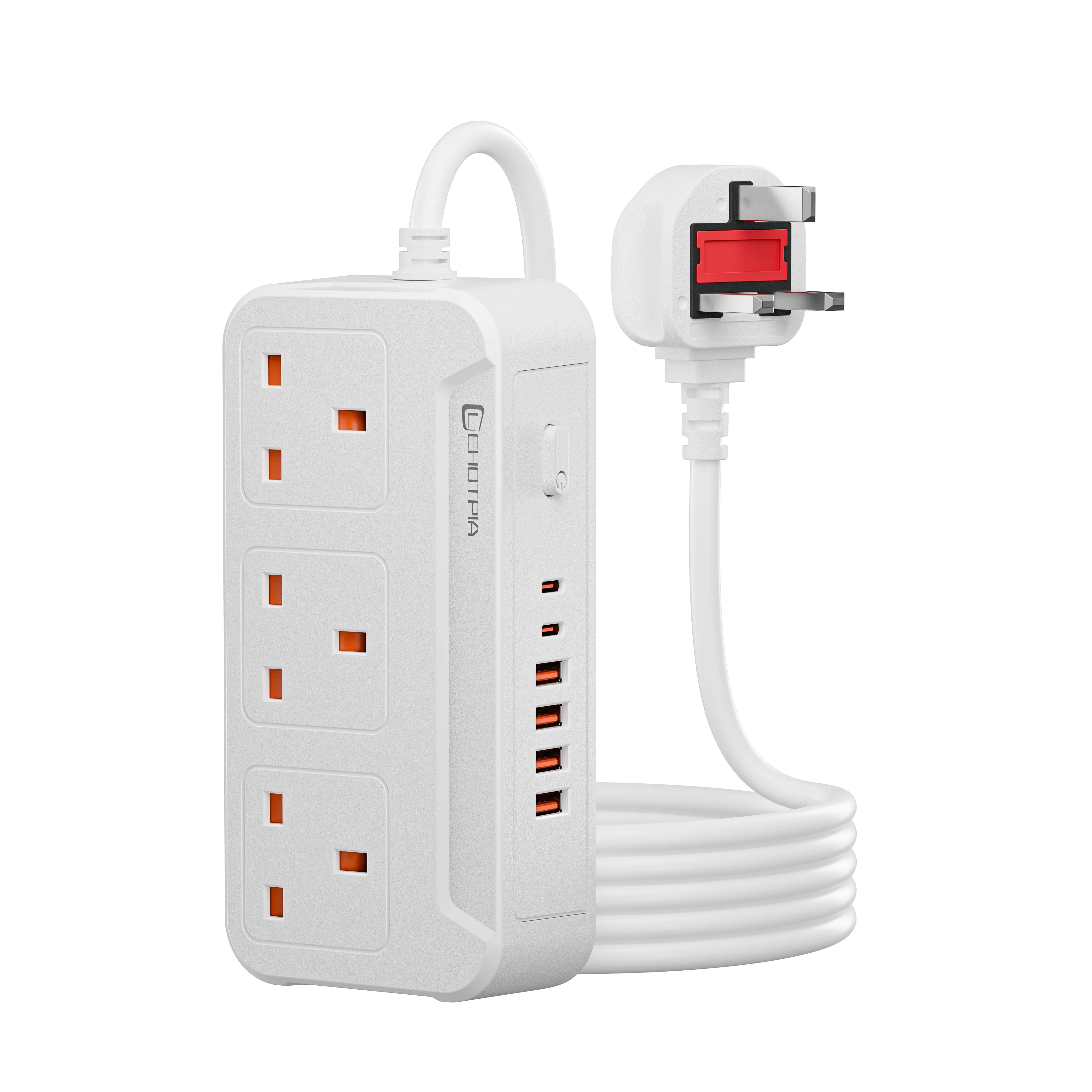 ตัวเลือกสินค้า ปลั๊กไฟพ่วงชาร์จเร็ว USB-C พร้อมตัวกรองไฟ