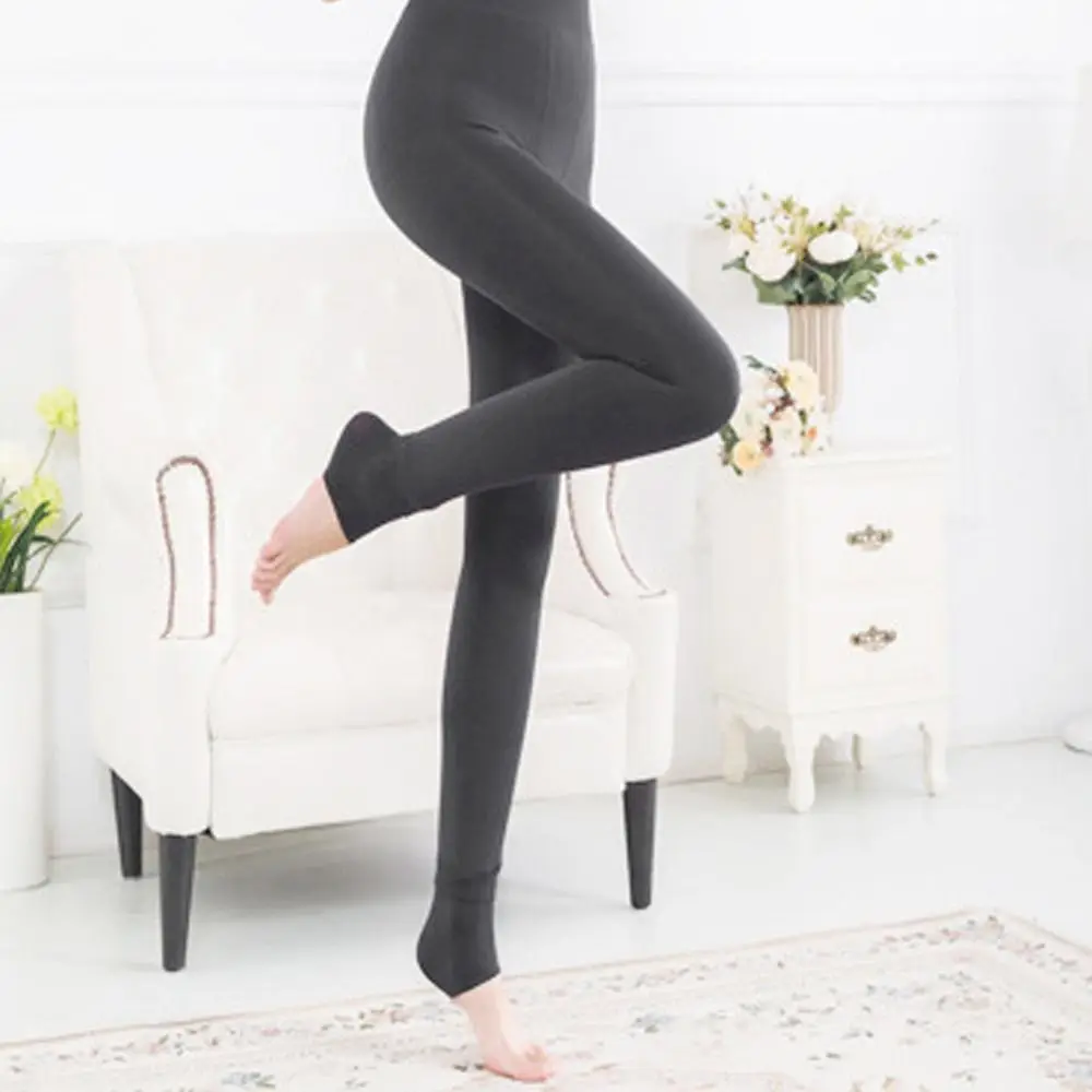 Thick Fashion Autumn Winter Tight Stretch Pants Plush for JK Nylon Step on Foot Pants Thermal Leggings Women Socks