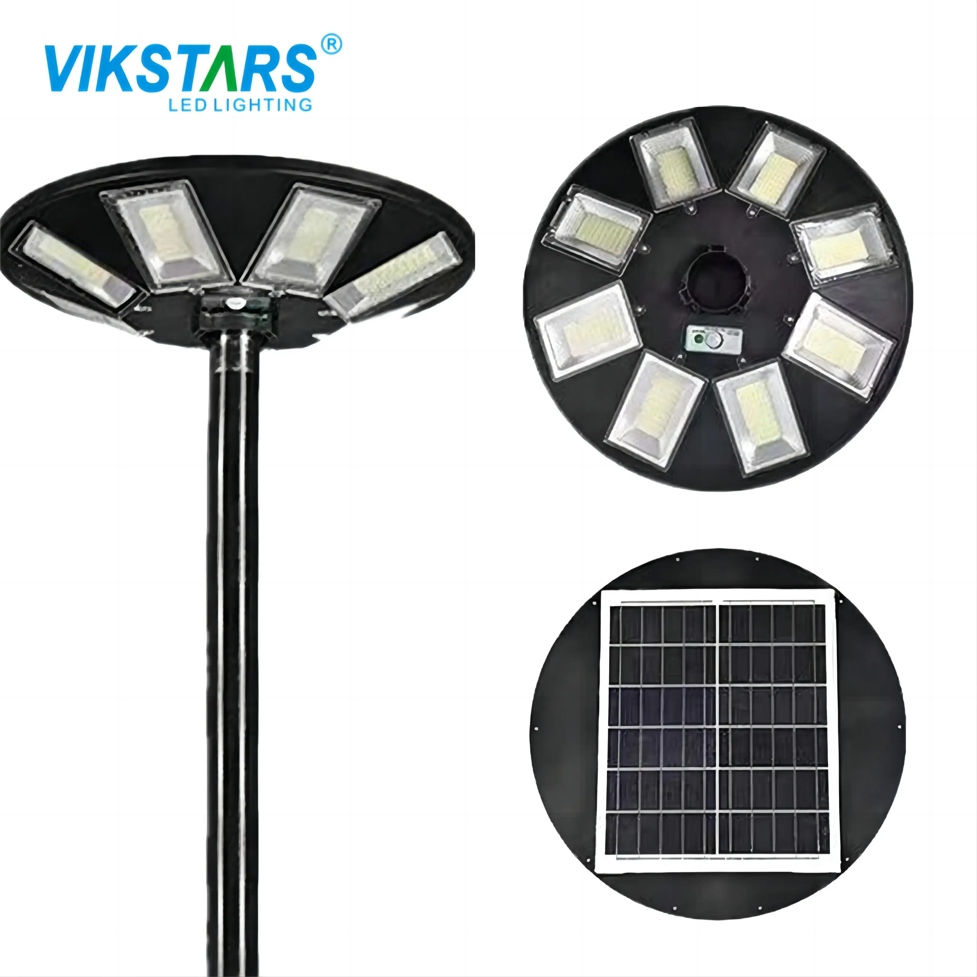 300w solar ufo garden light with remote time light control 3m pole for yard lawn park path lighting led garden solar lamp ac 110 240v cctv infrared ir illuminatoring filled led light waterproof lamps for cctv camera system at night time