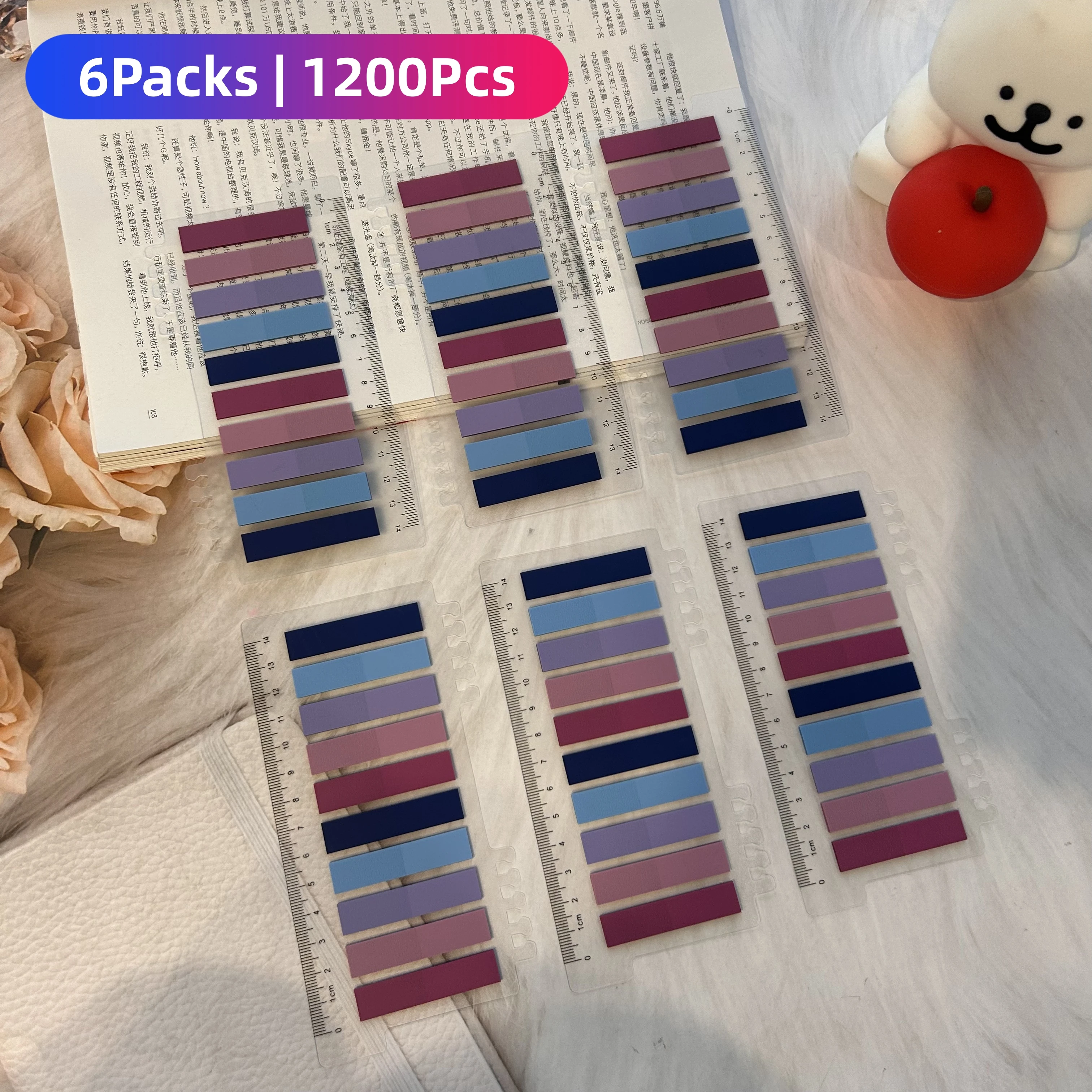 Sticky Notes 1200 аркушів, напівпрозорі липкі вкладки для запису для книг, маркери сторінок і покажчики для анотацій, Office School Su