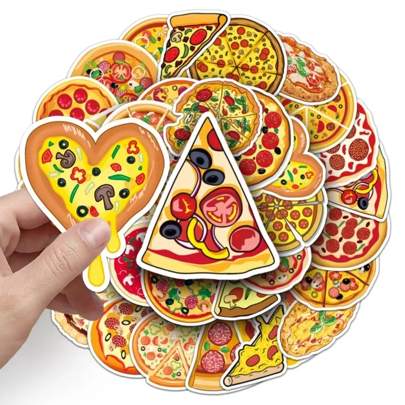 10/50Pcs Cute Cartoon Pizza Stickers for DIY