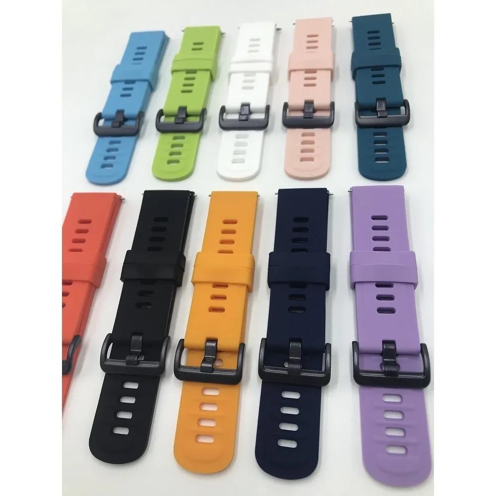Premium Silicone Smartwatch Strap, 20-22mm - Vibrant Color Options