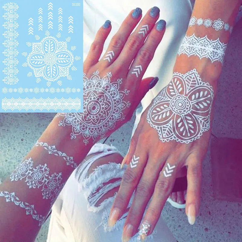 Henna Tattoos for Women Waterproof Temporary Tattoos Body Art Mehndi Sticker for Hand Hena Water Transfer Tattoo tattoo sticker temporary tattoos
