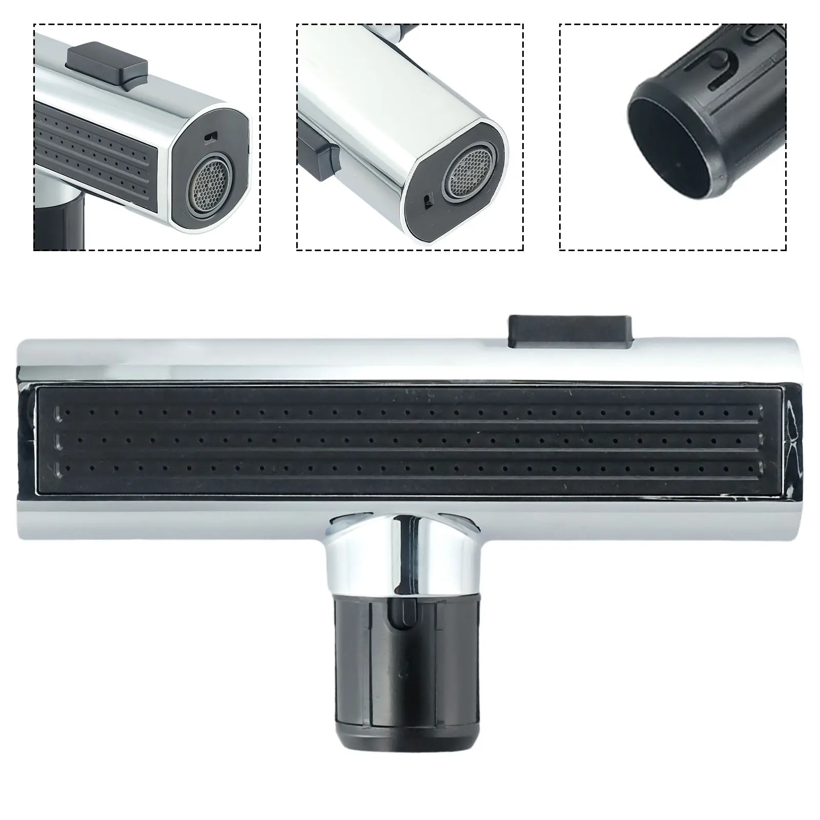 Kitchen Faucet 3-In-1 Pull-Out Faucet Waterfall Sprayer Head Sprayer Filter Diffuser Water Saving Nozzle Connector Mixer