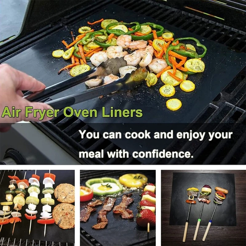 Non-stick Oven Baking Mat Reusable Oven Liners Heat Resistant Protector Mat 4 Pcs for SP101/201 Cooking Accessory electric oven thermostat oven solenoid valve oven bulb lamp oven door spring