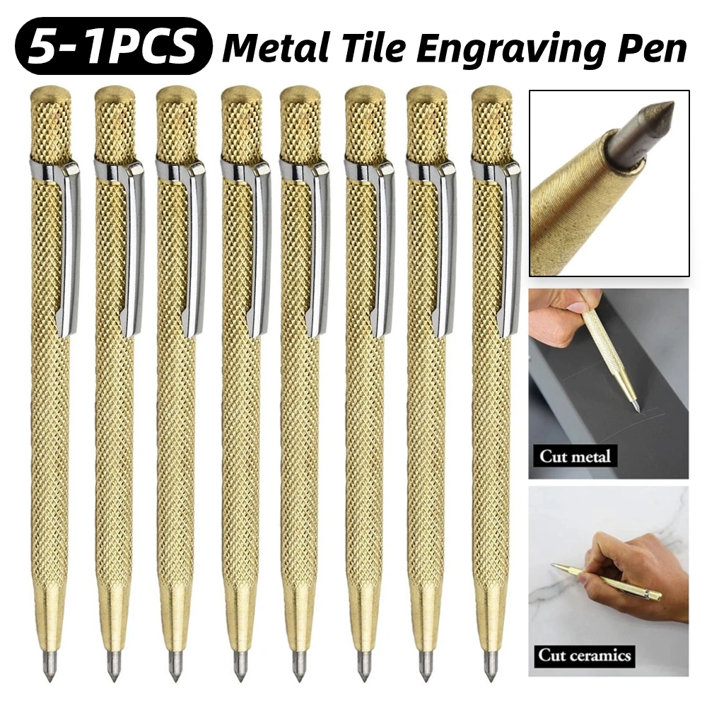 

1/2/3/4/5pcs Diamond Metal Marker Engraving Pen Tile Cutting Pen Metal Plate Glass Marker Lettering Pen Wood Engraving Hand Tool