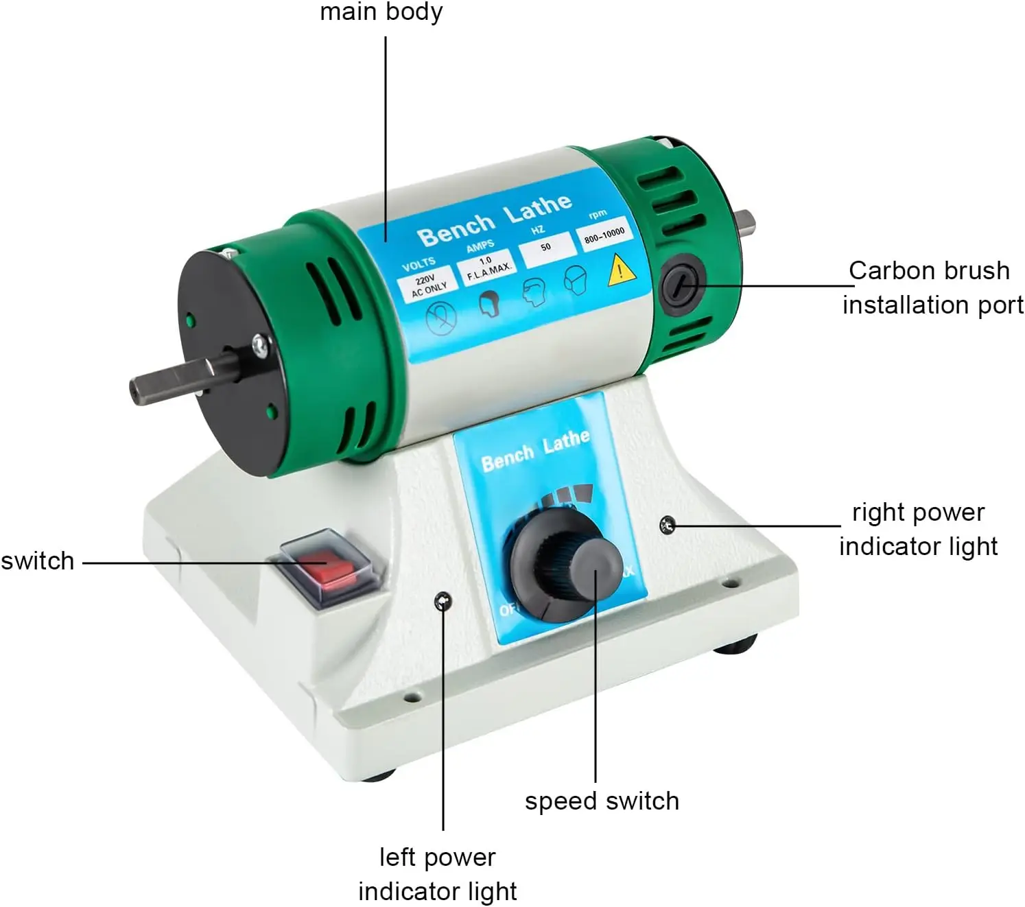 220 V 320W Poliermaschinen-Set, Einstellbare Polier- und Schleifmaschine zum Schneiden, Gravieren, Bohren, Schleifen, Polieren – Detail 4