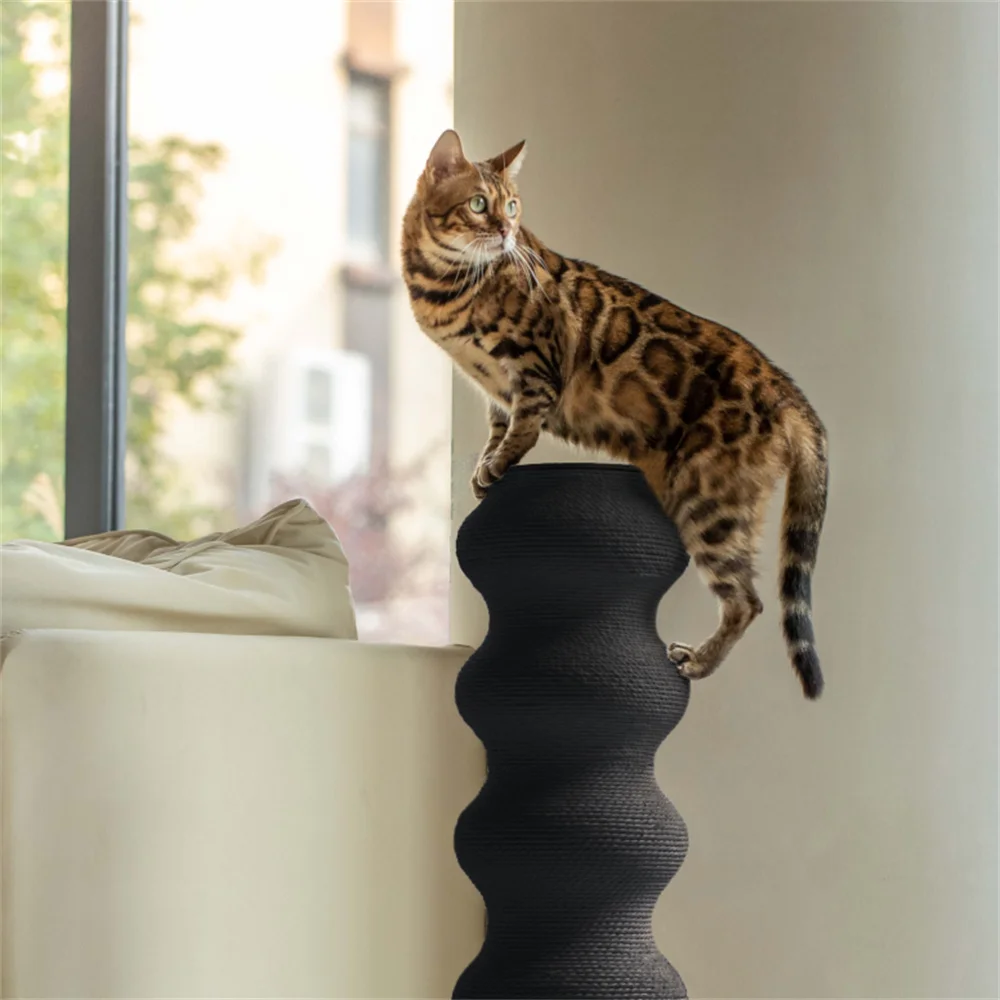 XXL Kratz-und Kletterbogen für Katzen aus robustem, umweltfreundlichem Rattan–zum Klettern, Schärfen der Krallen und Entspannen – Detail 6