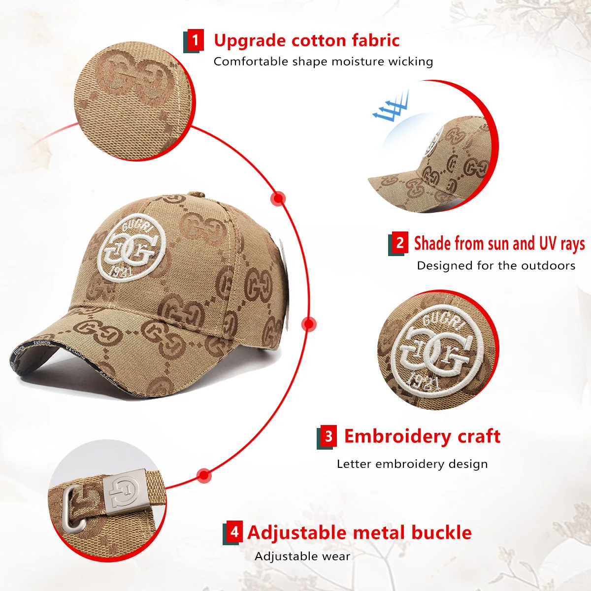 Unisex Skeleton Finger Embroidery Hip-Hop Hats Spring Autumn Outdoor Adjustable Casual Baseball Caps Sunscreen Hat