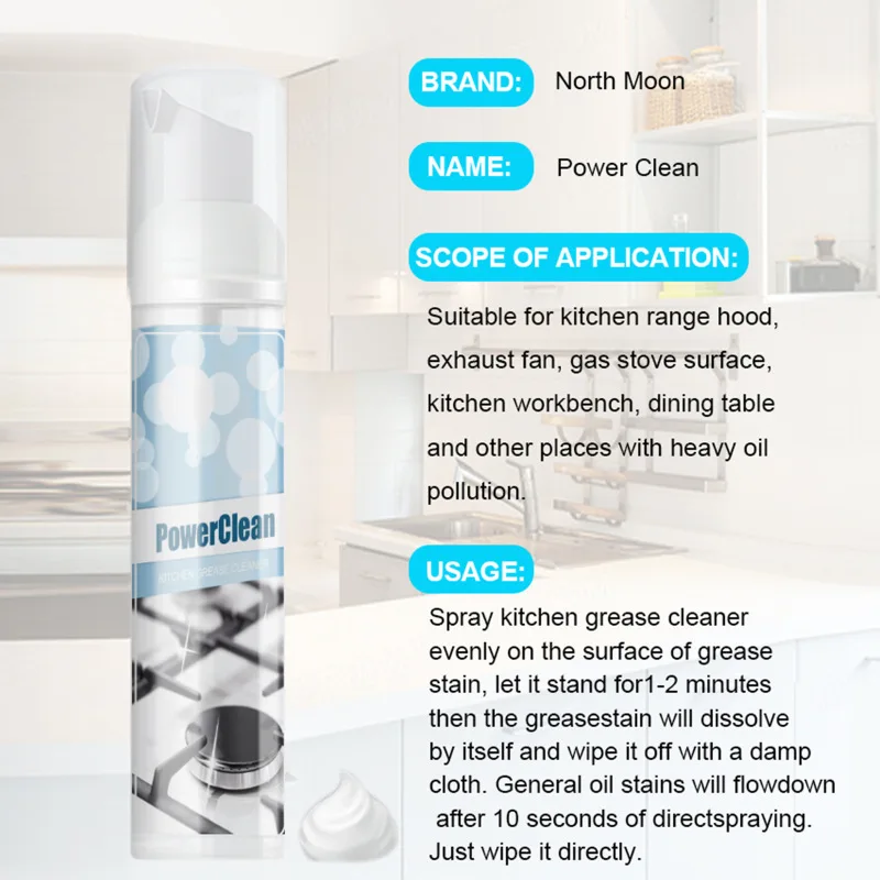 Kitchen Heavy Oil Foam Cleaner Kitchen Range Hood Heavy Oil Removal Foam Cleaning Agent Stains With A Single Foam Cleaner
