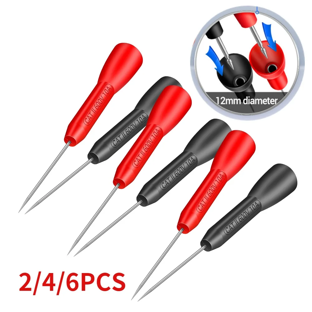 

10A 600V Car Tip Probes Diagnostic Tools Auto Multimeter Test Leads Extention Back Piercing Needle Tip Probes Mechanical Tools