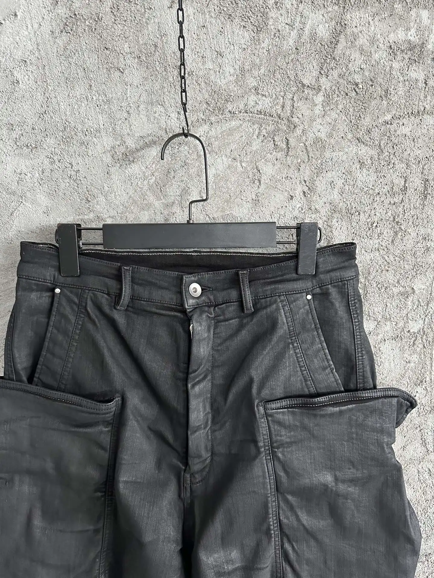 Owen Seak Men Short Oil wax Denim Jeans Casual Harem Cotton Gothic Summer Loose Black Short Size XL,denim shorts summer jeans shorts