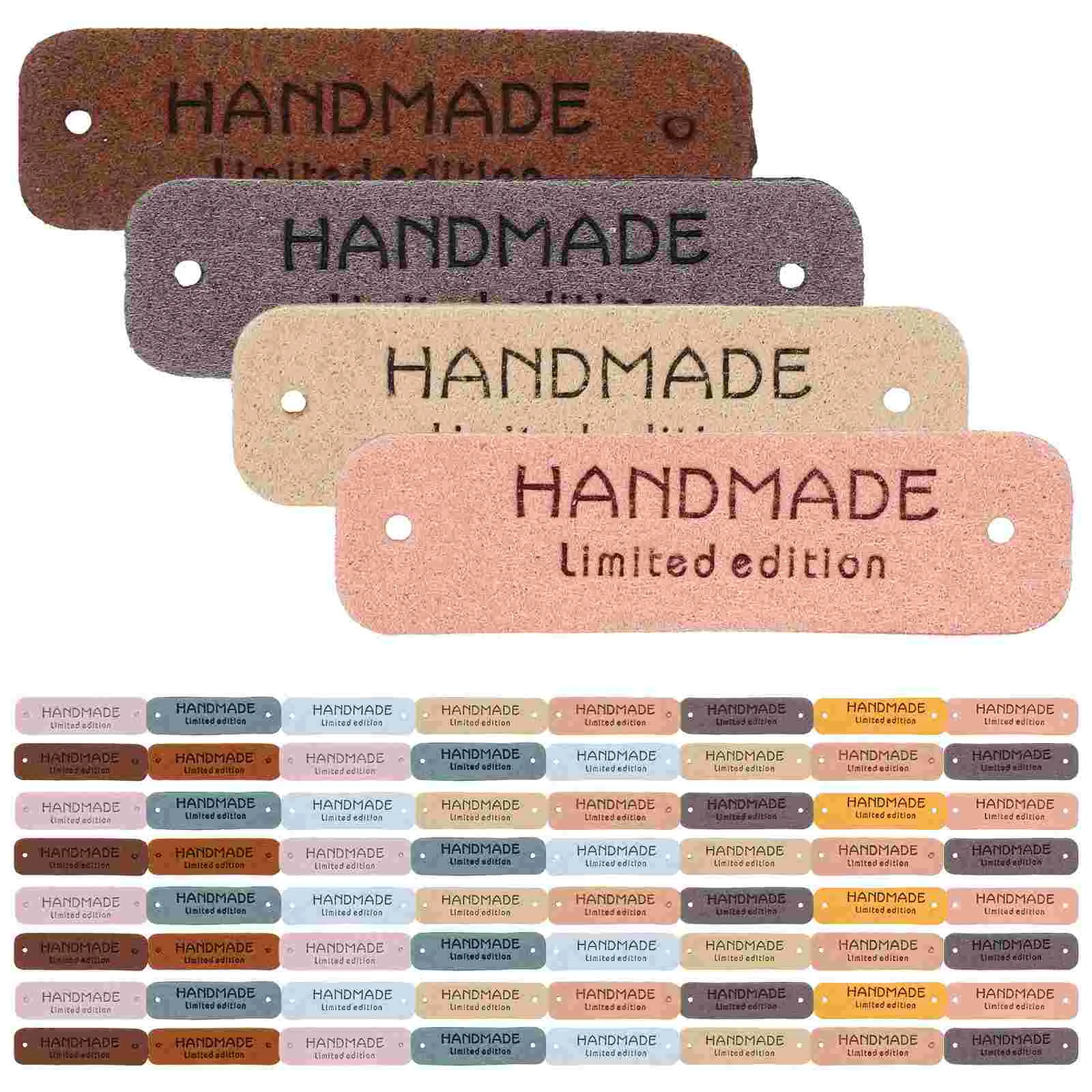 

Handmade Leather Labels Pu Leather Tags Colorful Leather Labels Love Hearts Handmade Embossed Crochet Tags Holes Crafts