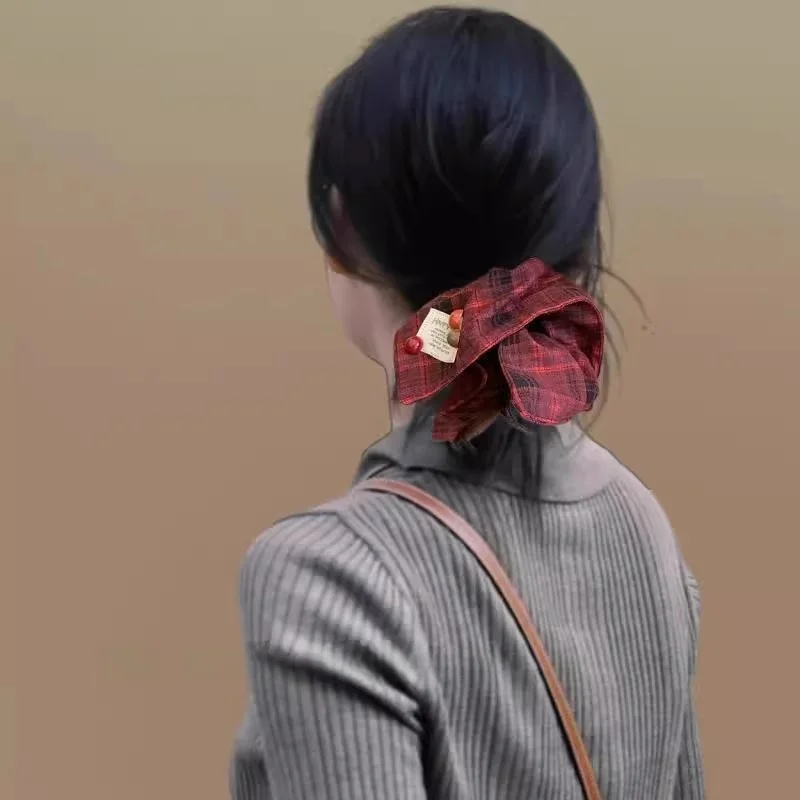 Chic Lace-Trimmed Knitted Hair Ties - Korean Style Retro Accessories