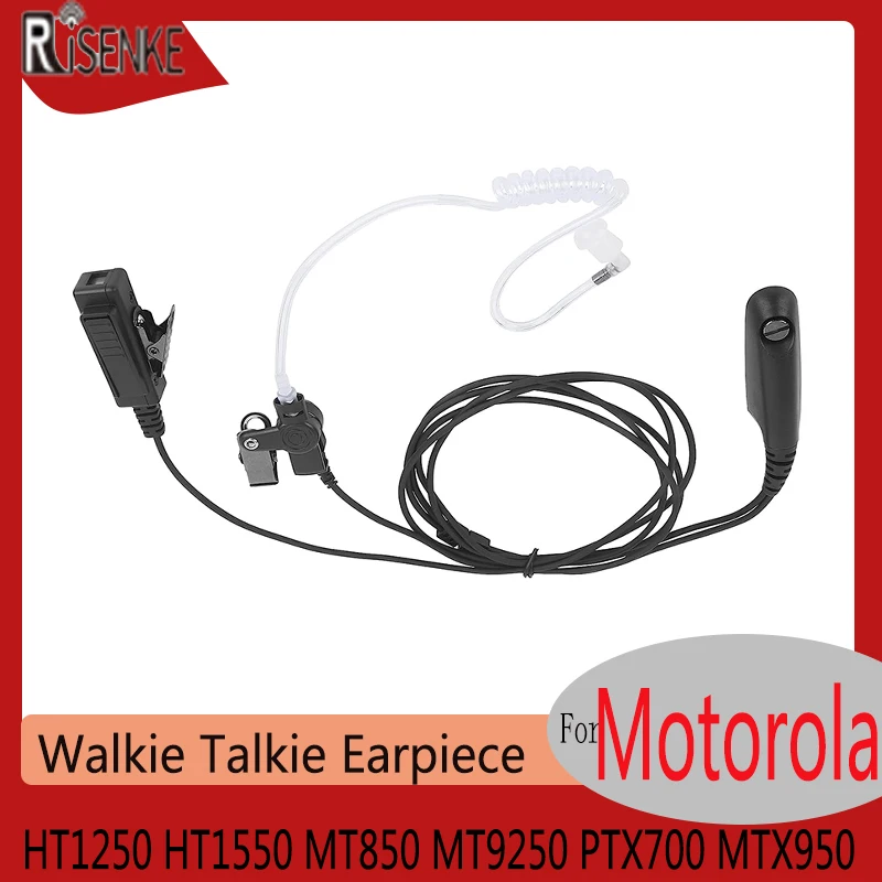 RISENKE-Earpiece Headset for Motorola Pro860,GP328,GP360,GP380,GP540,GP1280,HT1250,HT750,HT1550,MT850,MT9250,PTX700, MTX950